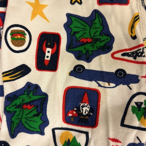 Hanna Andersson Organic Cotton Gnome Car Dragon Rocket Long John Pajamas Size 4T - Picture 4 of 9